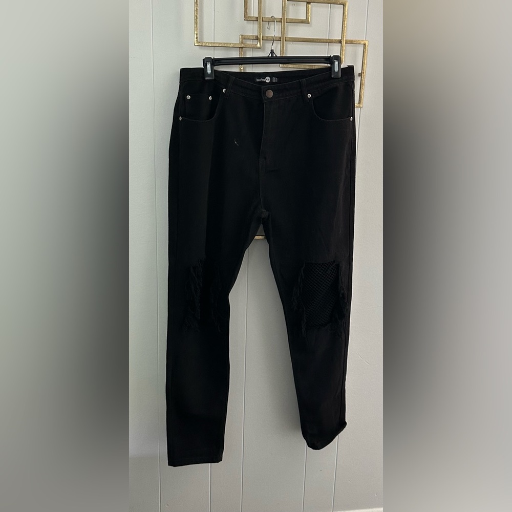 Black ripped jeans with detail - Picture 1 of 6